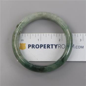 Jade Green-White Slip-On Bangle Bracelet