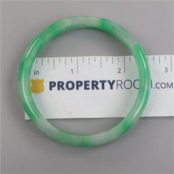 Jade Green-White Slip-On Bangle Bracelet