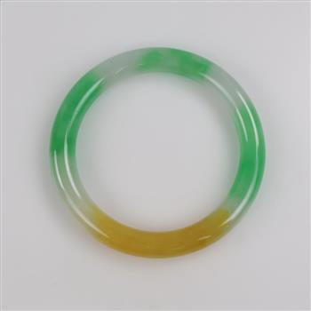 Jade Green-White-Yellow Slip-On Bangle Bracelet