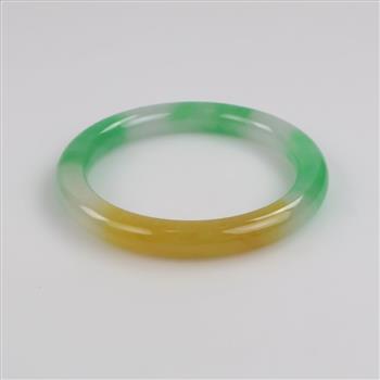 Jade Green-White-Yellow Slip-On Bangle Bracelet
