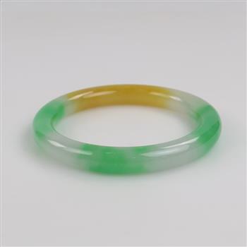 Jade Green-White-Yellow Slip-On Bangle Bracelet