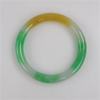 Jade Green-White-Yellow Slip-On Bangle Bracelet