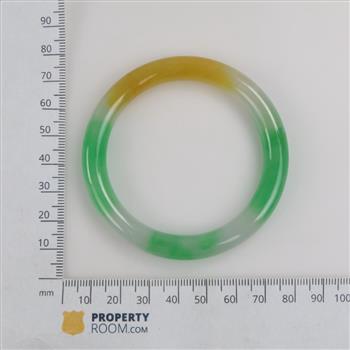 Jade Green-White-Yellow Slip-On Bangle Bracelet