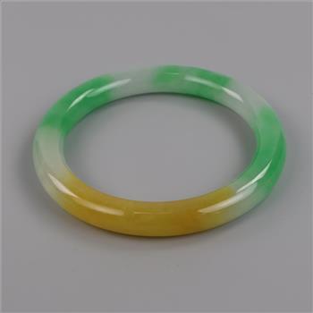 Jade Green-White-Yellow Slip-On Bangle Bracelet