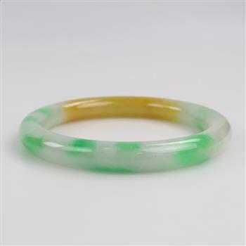 Jade Green-White-Yellow Slip-On Bangle Bracelet
