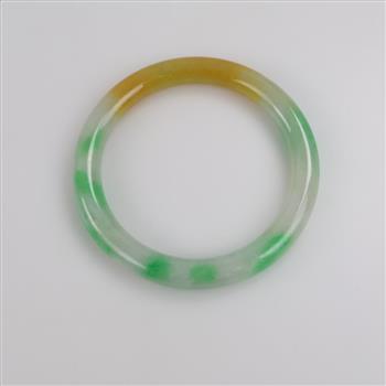 Jade Green-White-Yellow Slip-On Bangle Bracelet