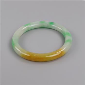 Jade Green-White-Yellow Slip-On Bangle Bracelet
