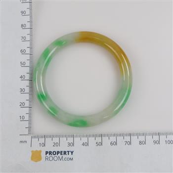 Jade Green-White-Yellow Slip-On Bangle Bracelet