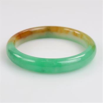 Jade Green-Yellow-Brown Slip-On Bangle Bracelet