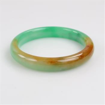 Jade Green-Yellow-Brown Slip-On Bangle Bracelet