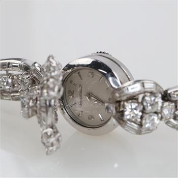 Jaeger LeCoultre 14.67ctTW Diamond Platinum Dress Watch-Evaluated By Certified Gemologist-AGS/GIA