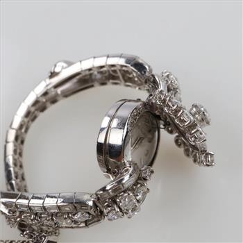 Jaeger LeCoultre 14.67ctTW Diamond Platinum Dress Watch-Evaluated By Certified Gemologist-AGS/GIA