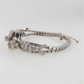 Jaeger LeCoultre 14.67ctTW Diamond Platinum Dress Watch-Evaluated By Certified Gemologist-AGS/GIA