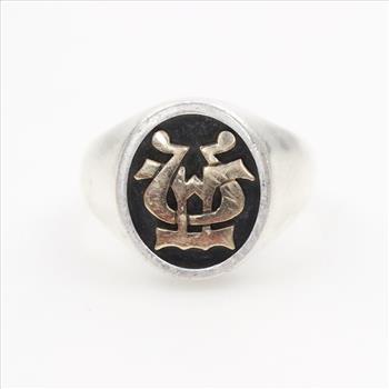 James Avery 14k Gold Sterling Silver Alpha & Omega Ring