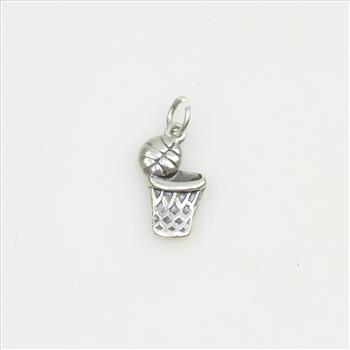 James Avery Silver Basketball & Hoop Charm