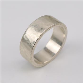 James Avery Silver Hammered Textured Ring
