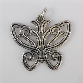 James Avery Silver Retired Lace Wing Butterfly Pendant, 22.29g