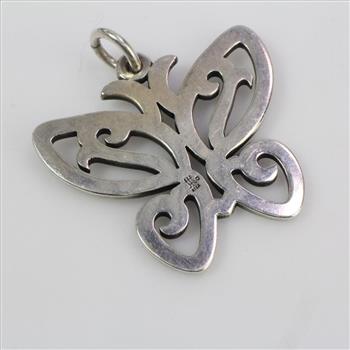 James Avery Silver Retired Lace Wing Butterfly Pendant, 22.29g