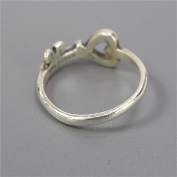 James Avery Silver The Heart's Key Ring, 2.24g