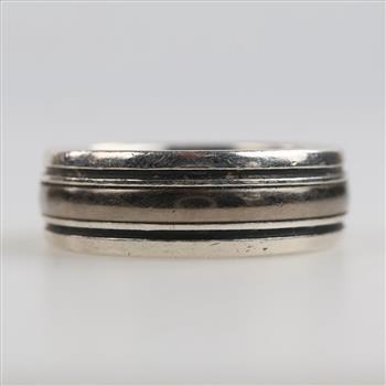 James Avery Sterling Silver And Titanium Classic Smooth Wedding Ring