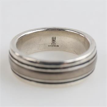 James Avery Sterling Silver And Titanium Classic Smooth Wedding Ring