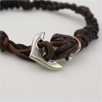 James Avery Sterling Silver Braided Leather Bracelet