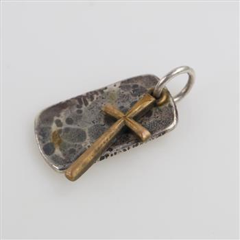 James Avery Sterling Silver Engravable Tag & Cross Charm