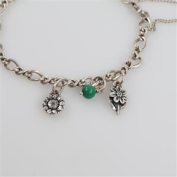 James Avery Sterling Silver Flower Charms Medium Twist Charm Bracelet