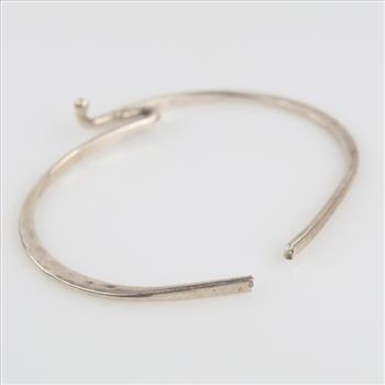 James Avery Sterling Silver Hammered Hook On Cuff Bracelet