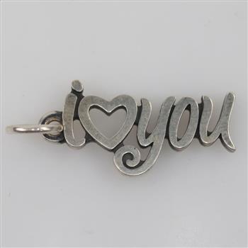 James Avery Sterling Silver I Love You Script Charm