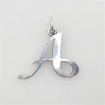 James Avery Sterling Silver Large Script Initial Pendant