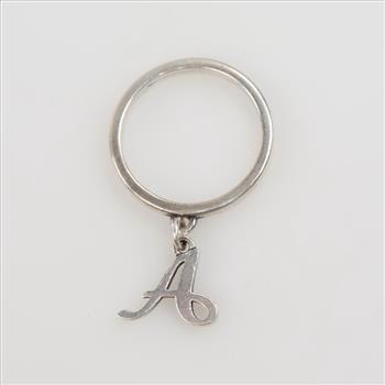 James Avery Sterling Silver Script Initial Dangle Ring