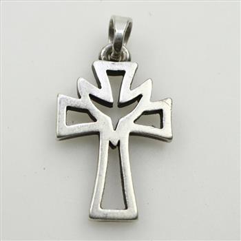 James Avery Sterling Silver Small Deep Holy Spirit Cross Charm