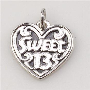 James Avery Sterling Silver Sweet 13 Charm