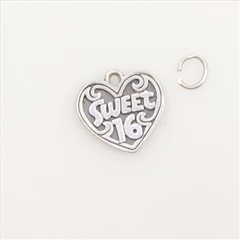 James Avery Sterling Silver Sweet 16 Heart Charm