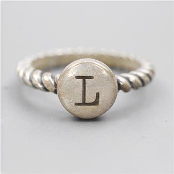 James Avery Sterling Silver Twisted Initial Ring