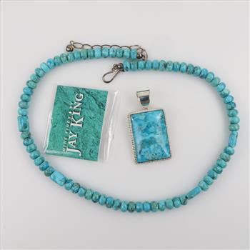 Jay King Beaded Necklace And Pendant With Sterling Silver Hardware