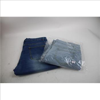 Jeans Size Large Bulk Lot - Light Wash Denim, Denim Blue, Black Jeans, 15 Pieces