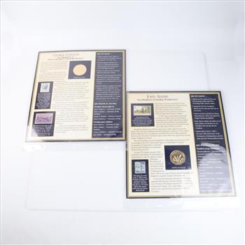 John Adams & George Clinton Portrait American Eagle Coins And Stamps, 5+ Coins And Stamps