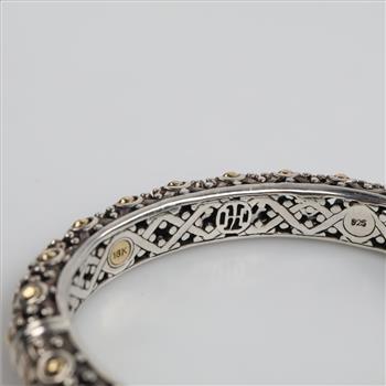 John Hardy Sterling Silver Gold Accent Pearl Dot Kick Cuff Bracelet