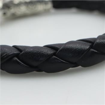 John Hardy Sterling Silver Naga Dragon Leather Cord Bracelet