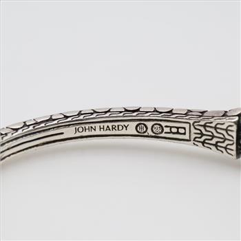 John Hardy Sterling Silver Sapphire Dot Bangle Cuff