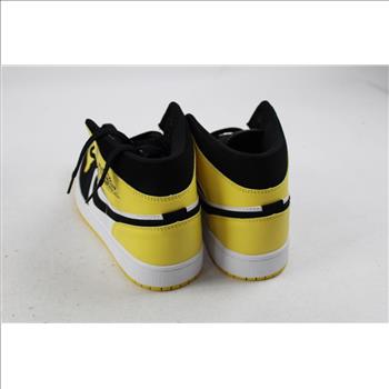 Jordan 1 Mid Yellow/Black/White Sneakers, Men's 8