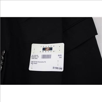 Joseph Abboud, Black Blazer Size 54R, 100% Wool