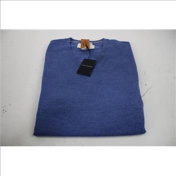 Joseph Abboud Indigo Blue Shirt, Extra Fine Merino Wool Blue Sweater, XL, 2 Pieces