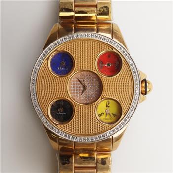 JPM Diamond Accent Hidden Time Watch