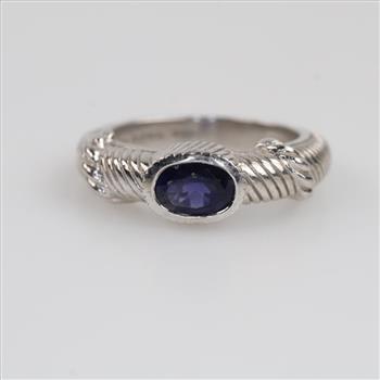Judith Ripka Silver Blue Stone Ring