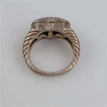 Judith Ripka Sterling Silver Clear Stone Heart Ring