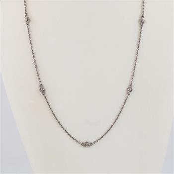 Judith Ripka Sterling Silver Pink Stone Accent Necklace