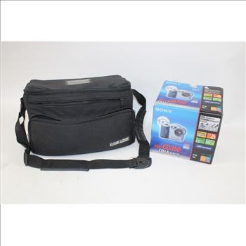 JVC Compact VHS GR-M7 Pro, Sony MVC CD350 Camera, And Two Tripods